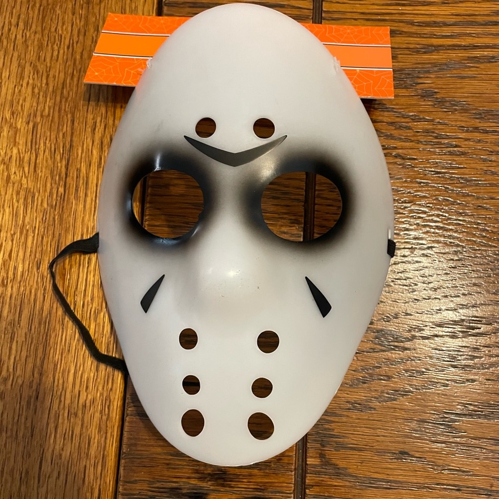 Spooky Village Horror Hockey Mask - White with Black Accents